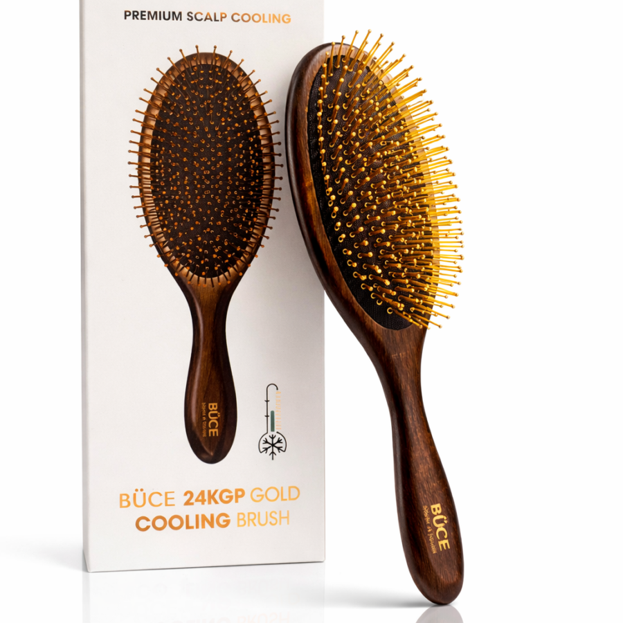 Chłodząca Szczotka Premium do Skóry Głowy - BÜCE 24K Gold Cooling Brush