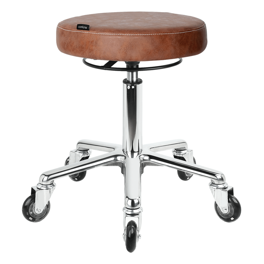 Taboret Hoker Tan II Salon Stool with Aluminium Base