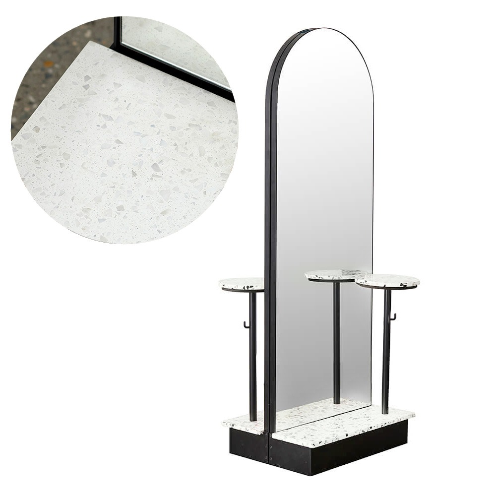 Verona Grande Blanco Terrazzo Freestanding Salon Mirror - Double - obrazek 6
