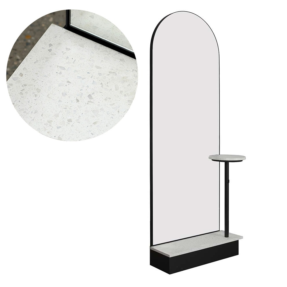 Verona Grande Blanco Terrazzo Salon Mirror – Single - obrazek 2