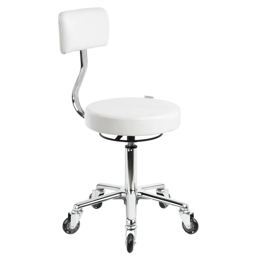 Taboret Hoker Superior Stool White with Aluminium Base